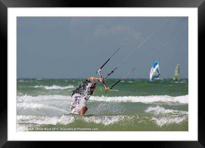 Kite Surfer 3 Framed Mounted Print by James Ward