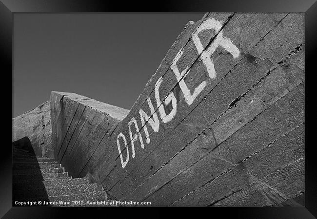 Danger steps Framed Print by James Ward