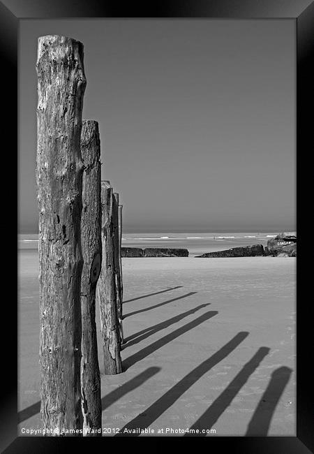 Wissant Beach Posts Framed Print by James Ward