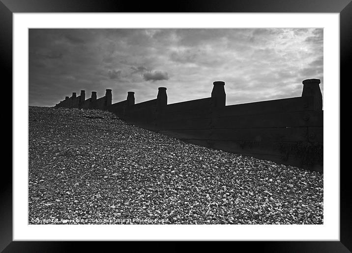 Whitstable Pebbles and Sky Framed Mounted Print by James Ward