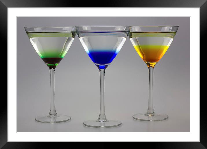 Colourful Cocktails Framed Mounted Print by James Ward
