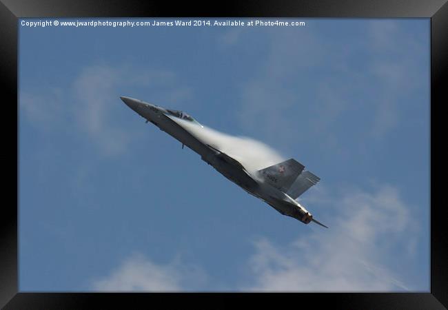  Swiss F18 Hornet climbing a RAF Waddington Framed Print by James Ward