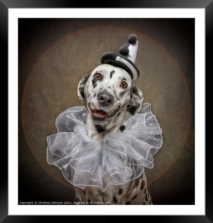 Peggy the Clown Framed Mounted Print by Christine Johnson