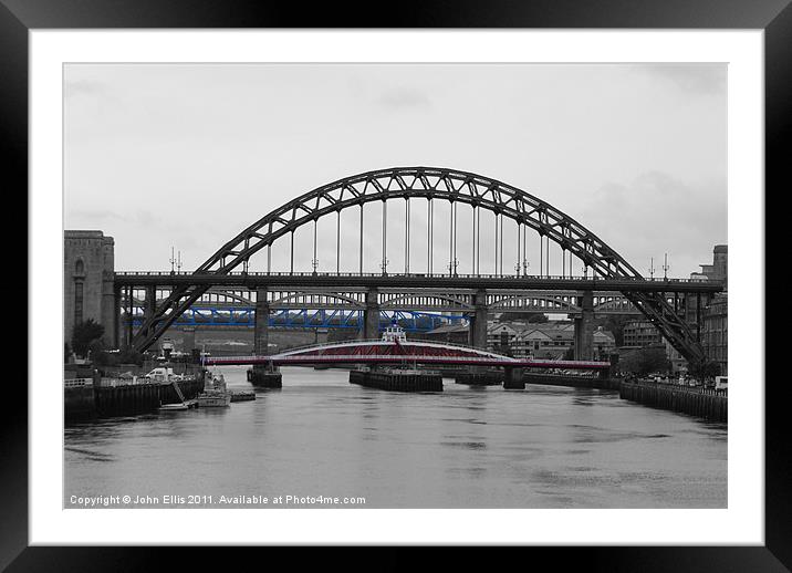 Tyne Bridges Framed Mounted Print by John Ellis