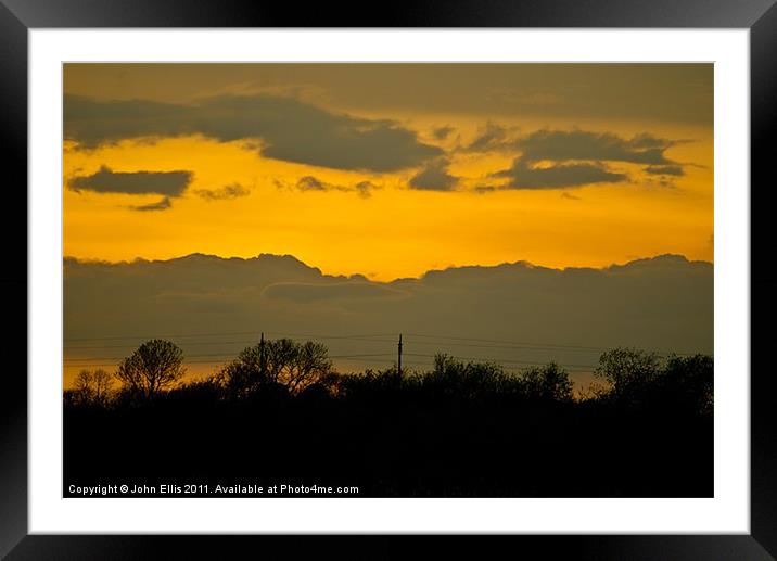 Sunset over Woolsington Framed Mounted Print by John Ellis
