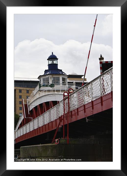 Newcastle Swing Bridge Framed Mounted Print by John Ellis