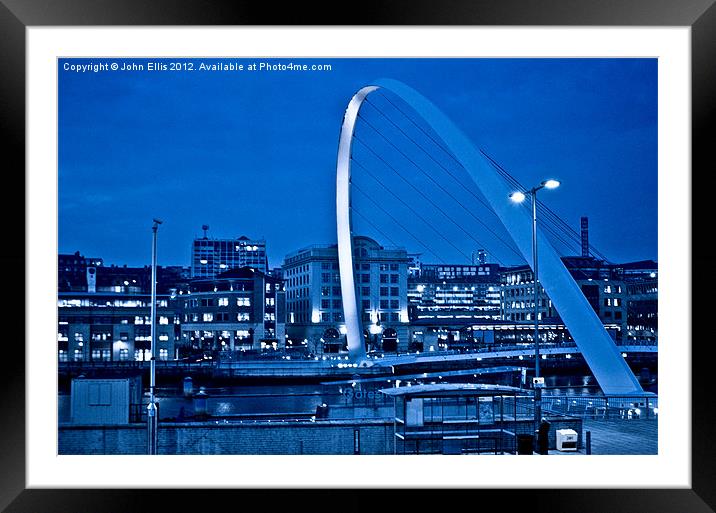 Gateshead Millenium Bridge Framed Mounted Print by John Ellis
