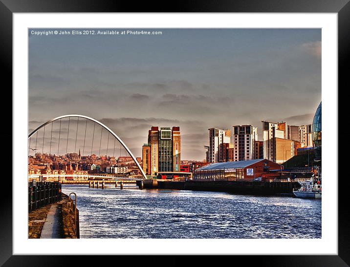 The Baltic and the Bridge Framed Mounted Print by John Ellis