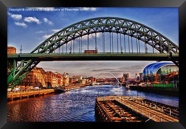 Tyne Bridge (HDR Effect) Framed Print by John Ellis