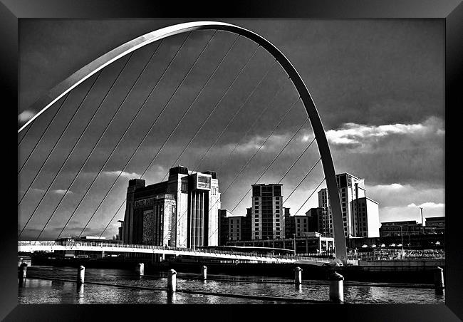 Gateshead Millenium Bridge Framed Print by John Ellis