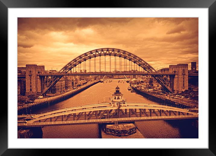 The Tyne Bridges Framed Mounted Print by John Ellis