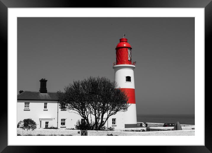 Souter Lighthouse Framed Mounted Print by John Ellis