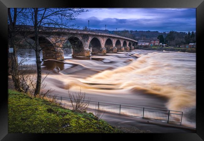River Tyne in full Flood Framed Print by John Ellis