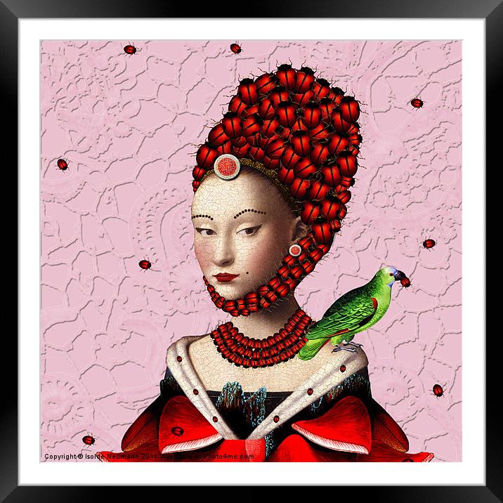 La mademoiselle en rouge Framed Mounted Print by Isolde Neumann