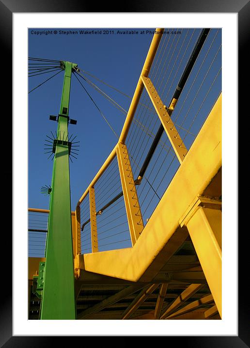 Yellow, green and blue Framed Mounted Print by Stephen Wakefield