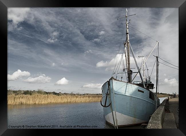 Snape Maltings Quayside Framed Print by Stephen Wakefield