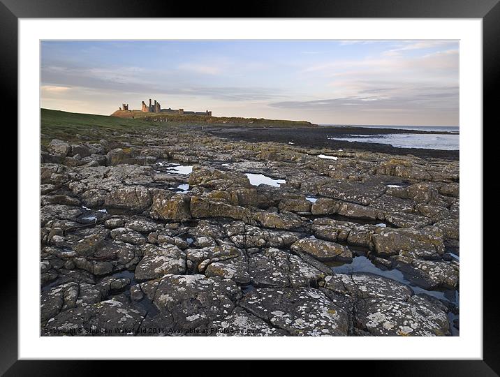 Dunstanburgh castle and coast Framed Mounted Print by Stephen Wakefield