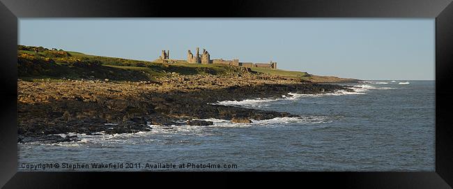 Dunstanburgh castle and coast aspect Framed Print by Stephen Wakefield