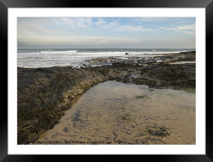 Bamburgh beach & coast Framed Mounted Print by Stephen Wakefield