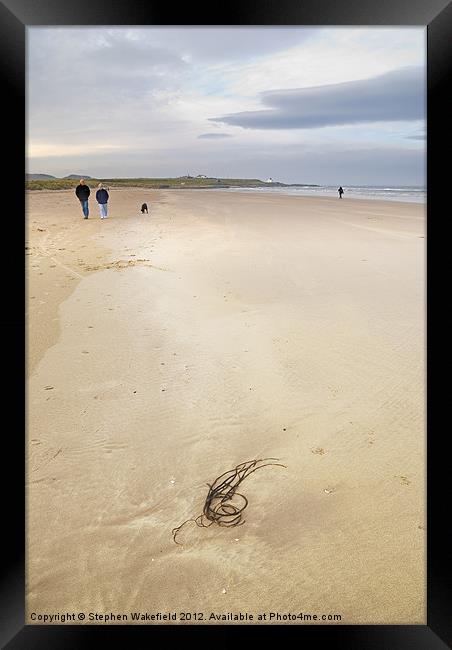 Bamburgh beach No2 Framed Print by Stephen Wakefield