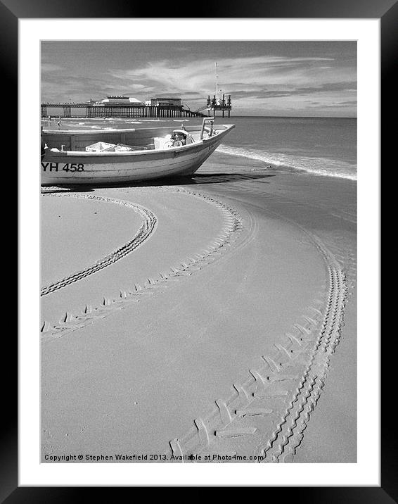 Tracks in the Sand Framed Mounted Print by Stephen Wakefield