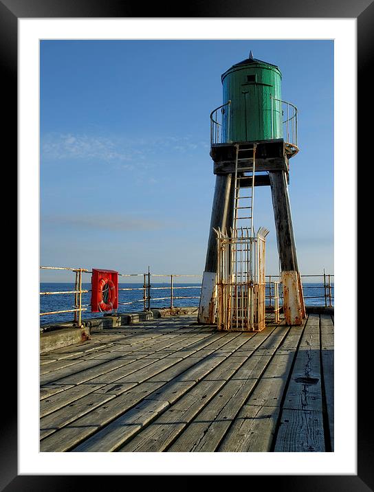 Whitby Pier Lighthouse Framed Mounted Print by Stephen Wakefield