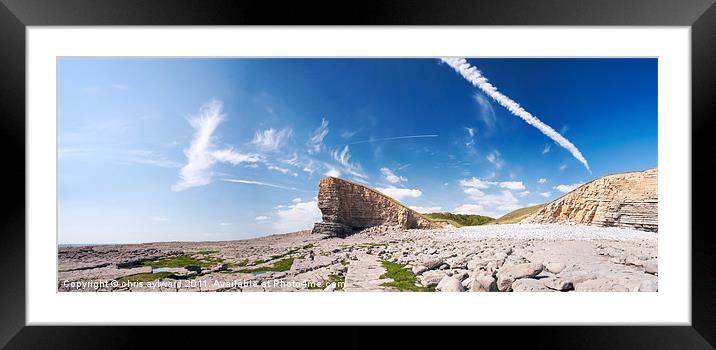 Nash Point Panoramic Framed Mounted Print by chris aylward
