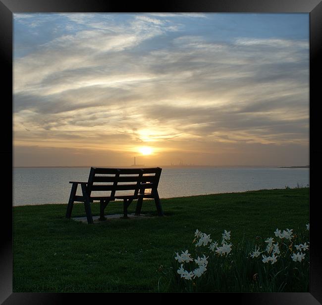 Bench View Looking towards Fawley. Framed Print by Dean Knight