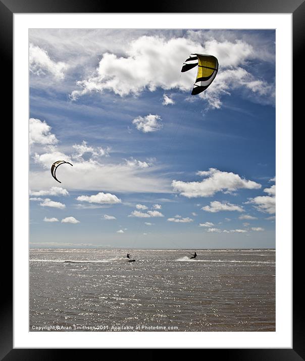 Summer Kite Surfing Framed Mounted Print by Aran Smithson