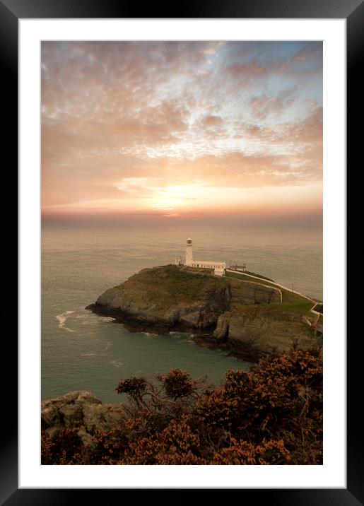 South Stacks at Sunset Framed Mounted Print by Aran Smithson