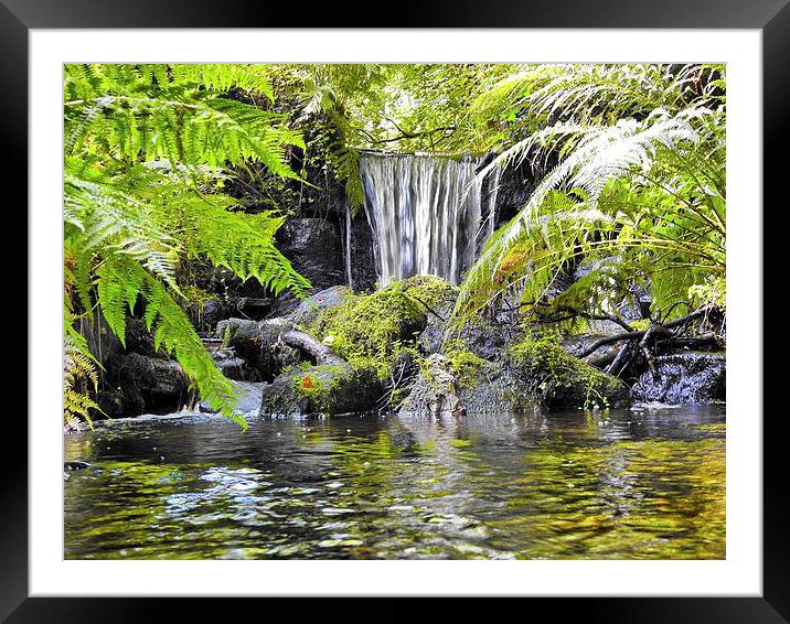  Waterfall at Rivelin Valley Framed Mounted Print by Gez Robinson