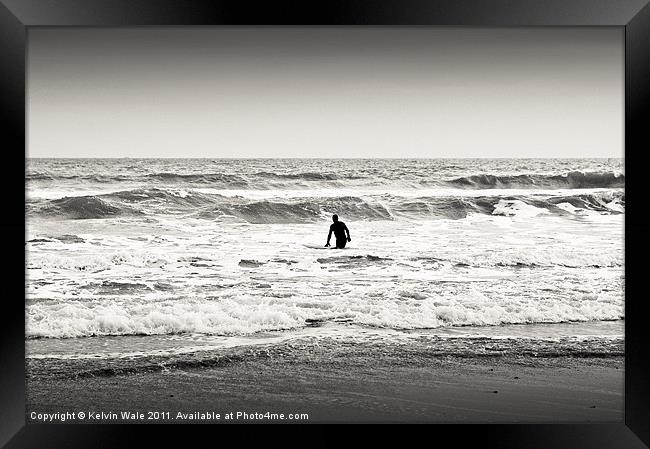 The Lone Surfer Framed Print by Kelvin Futcher 2D Photography