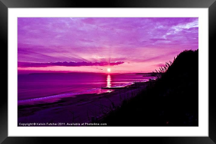 Crimson Silhouette Sunset Framed Mounted Print by Kelvin Futcher 2D Photography