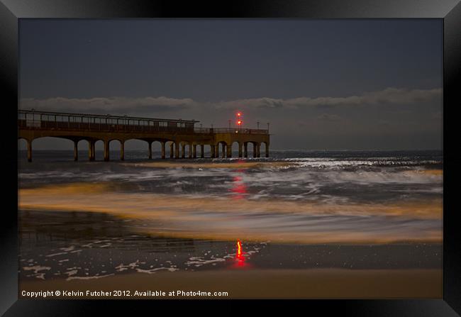 Moonlit Pier Framed Print by Kelvin Futcher 2D Photography
