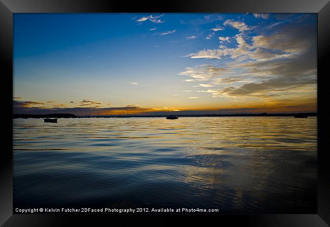 Sunset over Poole  Harbour Framed Print by Kelvin Futcher 2D Photography