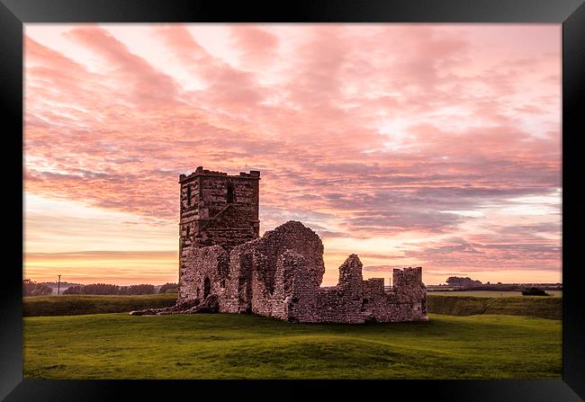 Knowlton Church at Sunset Framed Print by Kelvin Futcher 2D Photography