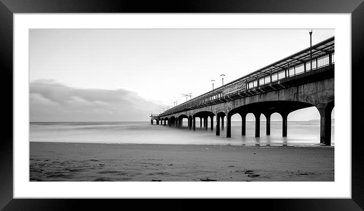 Boscombe pier in black and white Framed Mounted Print by Kelvin Futcher 2D Photography