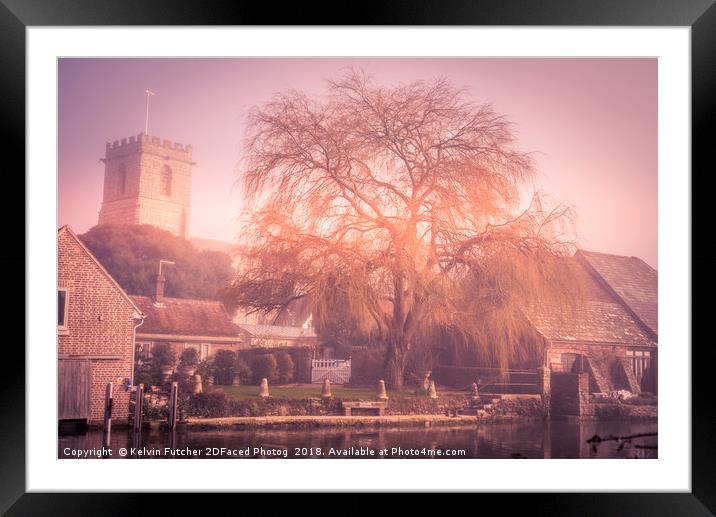Morning Mist Willow Tree Framed Mounted Print by Kelvin Futcher 2D Photography