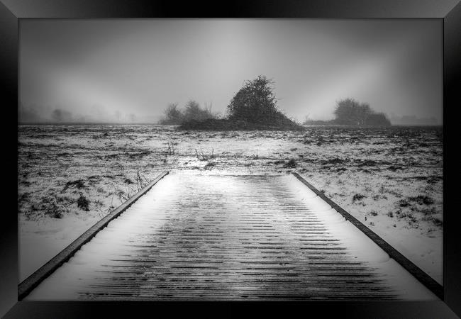 Wimborne River Meadows First Snow Framed Print by Kelvin Futcher 2D Photography