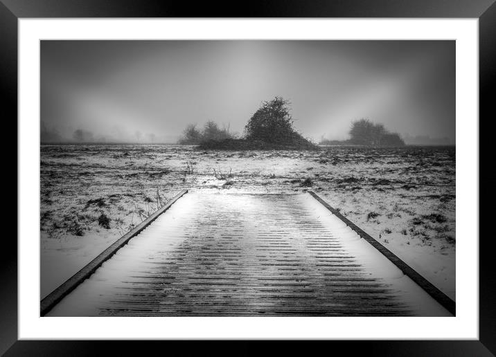 Wimborne River Meadows First Snow Framed Mounted Print by Kelvin Futcher 2D Photography
