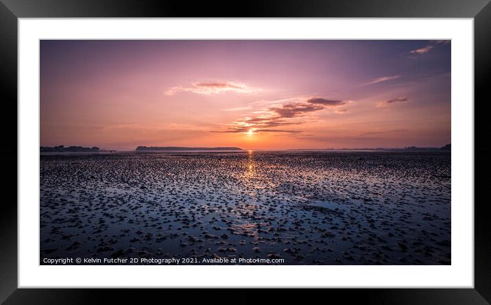 A sunset over a body of water Framed Mounted Print by Kelvin Futcher 2D Photography