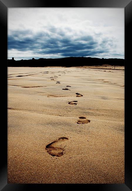 Beach Footprints Framed Print by Kieran Brimson