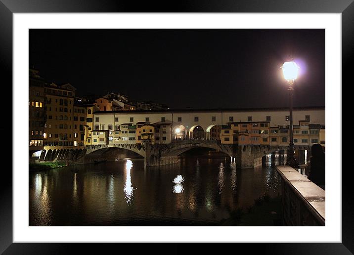 Ponte Vecchio by night Framed Mounted Print by Kieran Brimson
