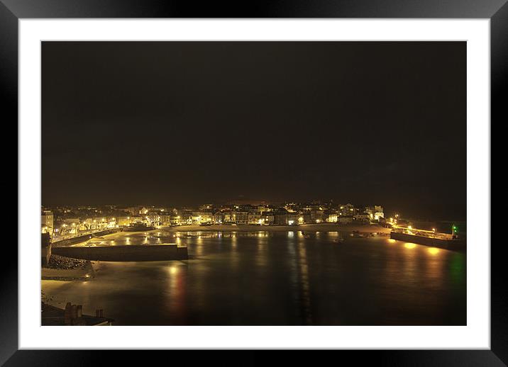St Ives By Night Framed Mounted Print by Kieran Brimson