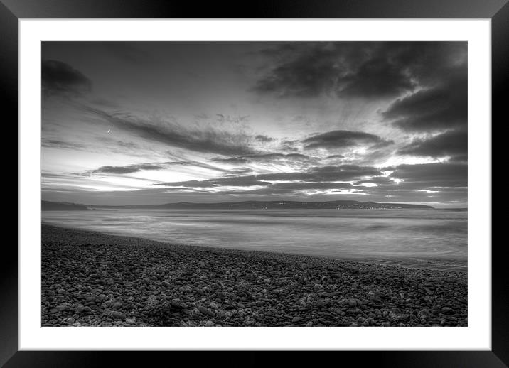 Beach At Night Framed Mounted Print by Kieran Brimson