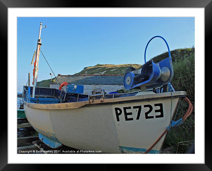 Boat at Lulworth Cove Framed Mounted Print by Beth Hartley