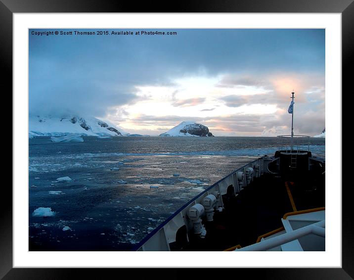 Antarctic Sunrise Framed Mounted Print by Scott Thomson