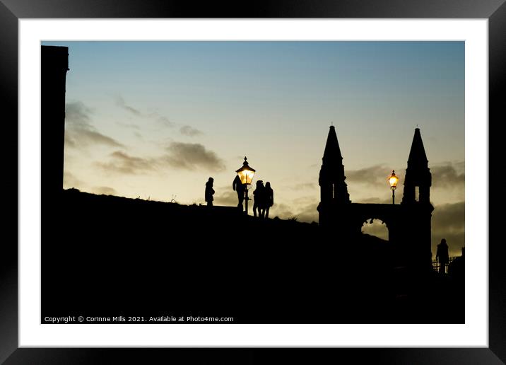 Silhouettes at St Andrews Cathedral Framed Mounted Print by Corinne Mills