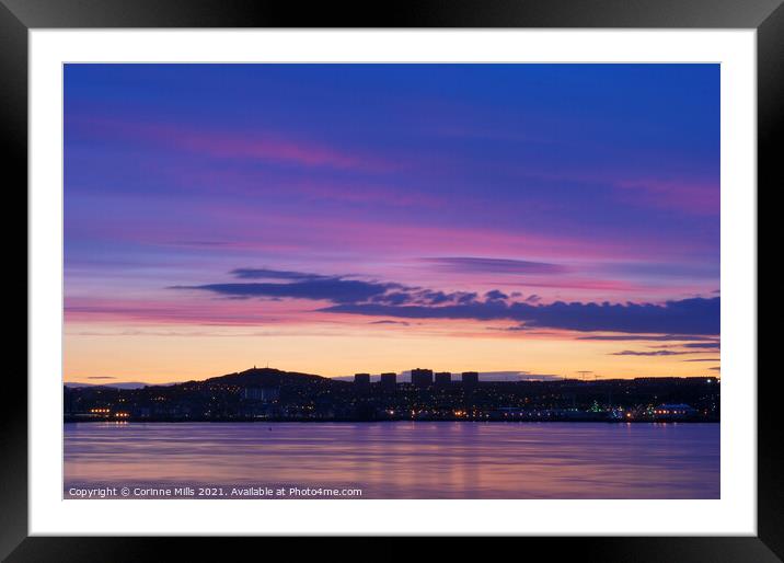 Sunset at Dundee Framed Mounted Print by Corinne Mills