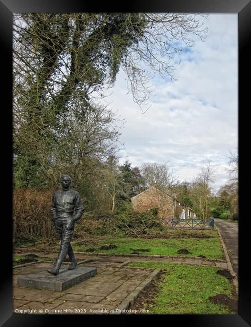 Jim Clark statue, Kilmany Framed Print by Corinne Mills